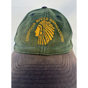Vintage Indian Head Baseball Hat Umpqua River Navigation Distressed Baseball Cap